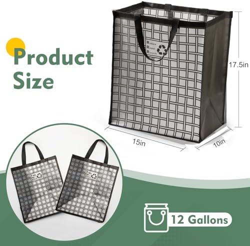 Lily queen Recycle Bin Bags for Kitchen Home Trash Cans Sorting Bins 12 Gallon Set of 2