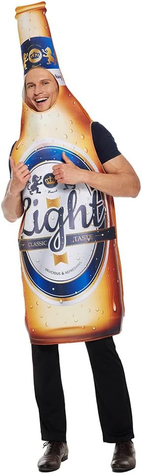 Halloween Adult Beer Bottle Costumes for Couple Women Funny Food Costume Oktoberfest Onesie Costumes for Men