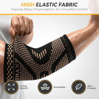 INDEEMAX Copper Elbow Compression Sleeve, 2 Pack Elbow Brace for Tendonitis and Tennis Elbow for Women & Men, Elbow Sleeve for Golfers, Joint Pain Relief, Arthritis, Bursitis, Workout, Weightlifting (Copper Black, Medium)