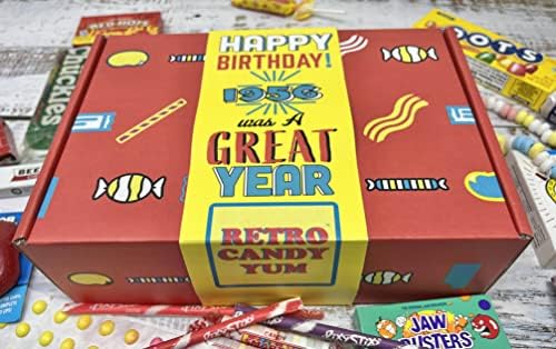 RETRO CANDY YUM ~ 1956 70th Birthday Gift Box Nostalgic Mix from Childhood for 70 Year Old Man or Woman Born 1956 Jr