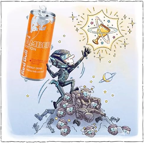 Red Bull Amber Edition Energy Drink, Strawberry Apricot, with 114mg Caffeine plus Taurine & B Vitamins, 12 Fl Oz, 6 Packs of 4 Cans (Pack of 24)