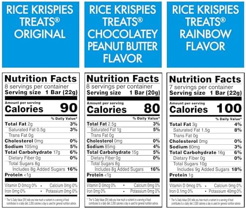 Rice Krispies Treats Crispy Marshmallow and Rice Squares, Lunch Snacks, Kids Snacks, Variety Pack (3 Boxes, 23 Bars)
