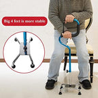 Tetrapod Walking Stick, Height/Left and Right Adjustable Quad Walking Cane Lightweight Aluminum Assisted Standing Cane for Men and Women Elderly (Color : Blue)