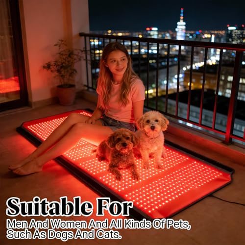 Red Light Therapy for Body, 74.8"*35.4" Whole Red Light Therapy Mat Full Body, 1260 LEDs redlight mat with 660nm & 850nm for Men, Women, Pets