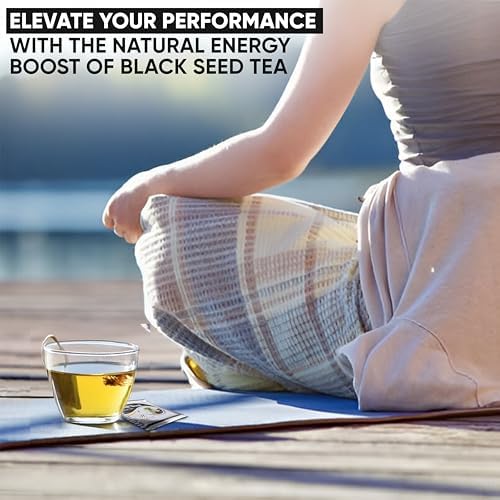 HERBOGANIC Black Seed Herbal Tea - Digestion Support and Immune Boost | Refreshing and Delicious Blend | Natural Ingredients | 60 Tea Bags