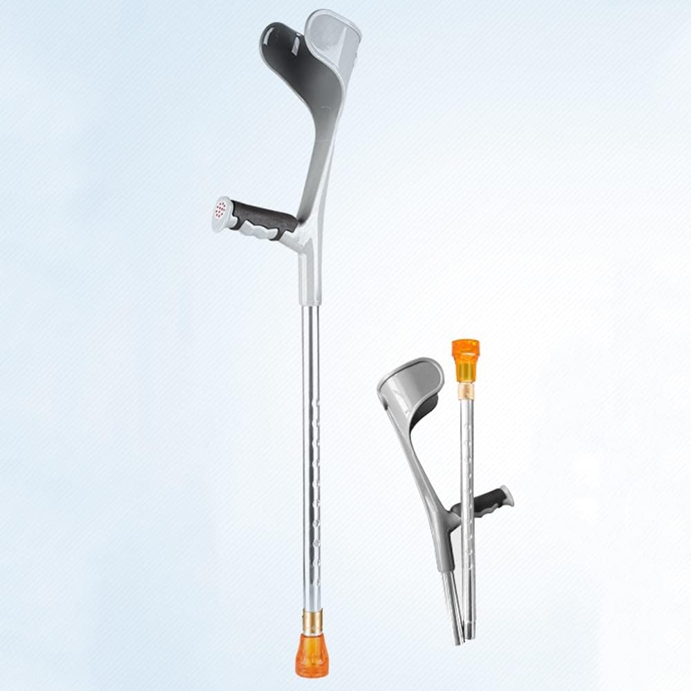 KADEUX Folding Forearm Crutches by Adult, Portable Arm Crutches, Aluminum Walker, Travel Crutches Men & Women Foldable Elbow Crutches (Color : Silver)