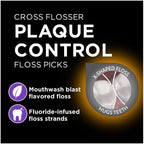DenTek Cross Flosser Plaque Control Floss Picks, X-Shaped Floss, 75 Count, (Pack of 5)