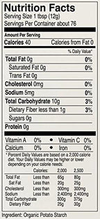 Anthony's Organic Potato Starch, Unmodified, 2 lb, Gluten Free & Non GMO, Resistant Starch