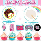 45 Pieces 1950s Cupcake Topper Rock and Roll Music Party Decorations 50s Music Soda Shop Cake Decoration for Retro 60's Theme Party