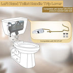 Dreyoo Pressure Assist Toilet Lever with Linkage Compatible with 99-571-KT, Left Hand Trip Lever Compatible with Gerber Ultra Flush Pressure-Assisted Toilet Tank, Left Hand, Polished Chrome