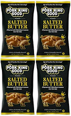Pork King Good Salted Butter Pork Rinds (Chicharrones) (4 Pack) Keto Snacks