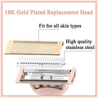 Flawless Nu Razor Replacement Heads, Rose Gold Plated Body With Covers, Compatible Hair Remover Head for Finishing Touch Women's Razor (2 Count)