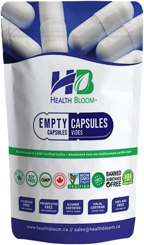 Empty Gelatin Capsules Size 4 Natural, 1000 Count