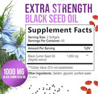 Black Seed Oil Capsules - Black Cumin Seed Oil 1000mg Per Serving with Thymoquinone - Pure Nigella Sativa Skin Health Support - Amazing Extraction Above Cold Pressed Black Cumin Seed - 120 Softgels
