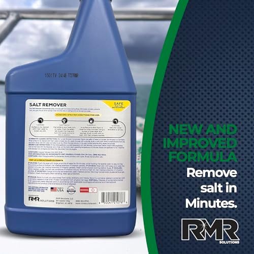 RMR Salt Remover Concentrate Cleaner, Salt & Rust Remover & Engine Flush for Boats, Trucks, & Vehicles, 32 Ounce Bottle with Hose-End Adapter