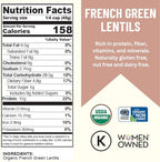 Mountain High Organics French Green Lentils 25 Pound Bag Org, 25 Lb