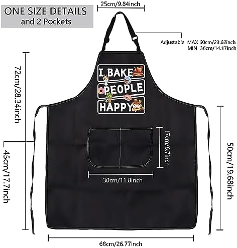 MBMSO Baking Apron Funny Baker Gifts for Bake Lover Kitchen Cooking Apron I Bake People Happy Apron Baking Gifts for Bakers