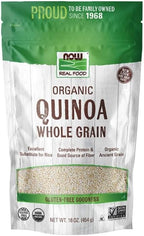 NOW Foods, Organic Quinoa Whole Grain, Gluten-Free, Ancient Grain, Source of Protein and Fiber, 16-Ounce (Packaging May Vary)