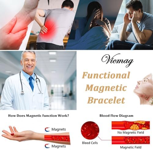 Vicmag Copper Magnetic Bracelet for Women Ultra Strength Magnetic Bracelets 99.9% Pure Copper Strong Magnets Gift Adjustable