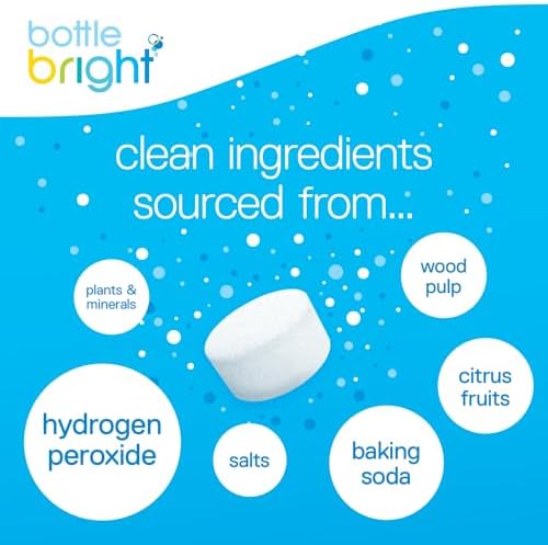 Bottle Bright - Clean Stainless Steel, Thermos, Tumbler, Insulated and Reusable Water Bottles – Cleaning Tablets are Easy and Safe to Use