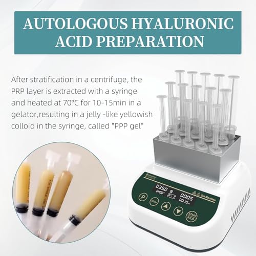 Gel Heating Machine Professional PRP Plasma Gel Maker 2.5ml/5ml/10ml Block Dry Bath Incubator Temperature Control Timing Function
