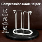 Compression Sock Aid, Adjustable Size Fits All Calf Circumferences, Sock Assist Helper Device for Easy Application of Compression Stockings, White