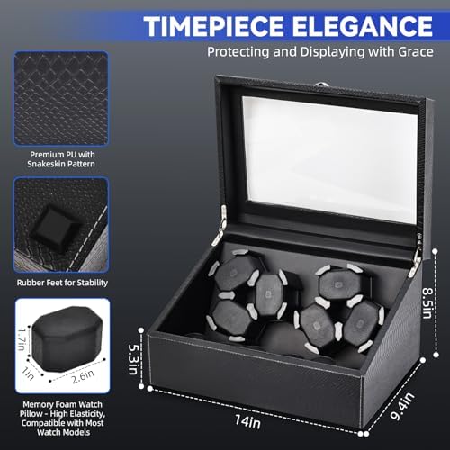 hightall Luxury Automatic Watch Winder for Rolex/Omega/Cartier for Automatic Watches with Whisper-Quiet Motor (<5dB), Anti-Scratch Memory Foam & Stable Base