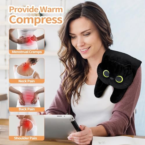 Microwave Heating Pad for Cramps Pain Relief, 19 * 9" Microwavable Heating Pads for Back, Neck Shoulder, Cute Microwave Heating Pad Stuffed Animal, Moist Heat Pack, Lavender