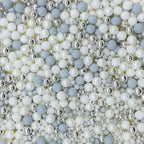 Dynastang Mixed Size Light Grey & Silver & White Pearls Sprinkles Edible Pearls Cake Decorations Cupcake Toppers Decorating Perfect for Cakes, Cupcakes, Desserts 3OZ