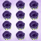 Confect Edible Flower | Edible Flower for cake decorations | Edible Flower Toppers | | Cupcakes & Doughnut Edible Toppers | True Purple Sugar Flower- Vegan, Gluten-Free, Soy-Free, Dairy-Free, Palm Oil-Free -Pack of 12