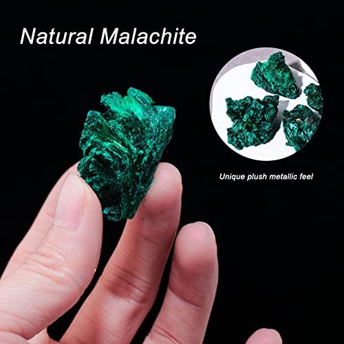 Apengshi Healing Crystals Natural Malachite Raw Stone 0.25lb Irregular Shape Repair Reiki Gems Protection Wicca Meditation Yoga Outdoor Indoor Home Decoration Say Fish Tank Fountain Jewelry Design