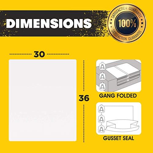Aluf Plastics 36012CL 20-30 Gallon 1.2 MIL Thick Clear Heavy Duty Trash Bags - 30" x 36" - Pack of 100 - For Recycling, Kitchen, Contractor, & Outdoor