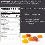 Andy Anand Chocolatier Pâtes de Fruits - Gluten Free French Fruit Jellies, Flown Fresh from France Mix of Natural Assorted Flavors, Guilt Free Indulgence with No Artificial Additives (24 Pcs, 8 Oz)