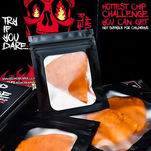 Red Hot Reaper – (2 pack) Chip Challenge Hottest Snack – Carolina Reaper Spicy Challenge - Super Spicy Hot Chip