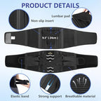 Back Brace Support Belt-Lumbar for Back Pain, Sciatica, Scoliosis, Herniated Disc Adjustable Support Straps-Lower Back Brace with Removable Lumbar Pad for Men & Women, Lumbar Support Belts for work (Medium)