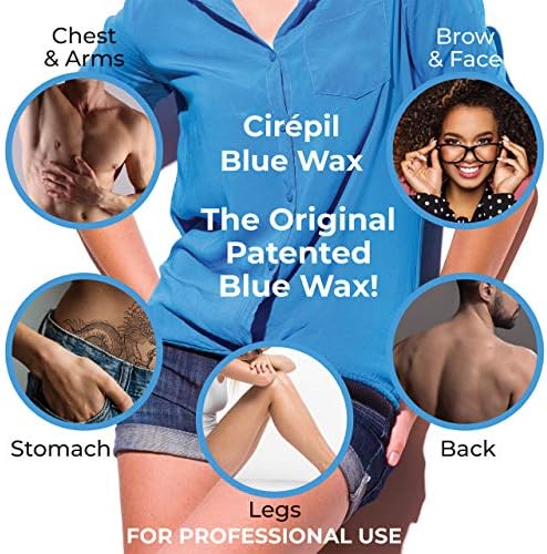 Cirepil - Blue - 800g / 28.22 oz Hard Wax Beads Bag - Face & Body Wax, Unscented & No Strip Needed - Perfect for Sensitive Skin & Brazilian Waxing - Fluid Gel Texture, Easy Hair-Removal