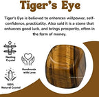 Amazing Gemstone Tiger Eye Crystal Tumbled Stones Polished Rocks - Natural Gem Stones for Healing - DIY Crystals for Protection (1 Piece)