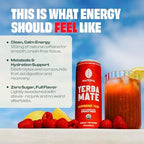 Mateina Yerba Mate Zero Sugar Energy Drink – 120mg Natural Caffeine – Organic, Non-GMO, Non-Carbonated – Dr. Andrew Huberman Recommended – (12 fl oz Cans, 12 Pack) Raspberry Yuzu