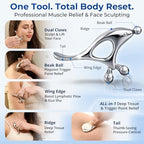 Melonsun Trigger Point Massage Tool & Gua Sha for Face & Body - All-in-1 Deep Tissue Muscle Scraper and Thumb-Saver Acupressure Tool for Facial Sculpting, Full-Body Massage, and Tension Relief