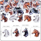 Ercadio 40Pcs Edible Printed Horse Cupcake Topper Edible Horse's Head Cupcake Picks for Horse Racing Derby Party Western Cowboy Theme Baby Shower Horse Lover Birthday Cake Decoration