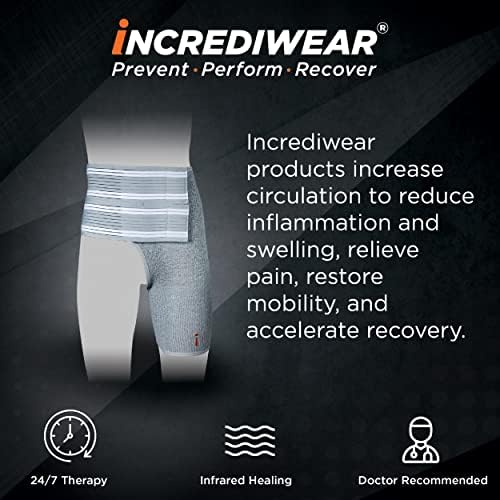 Incrediwear Hip Brace – Hip Brace for Women and Men, Supports Hip Pain Relief and Aids Hip Injury Recovery, Reduces Swelling, Designed for Support, Comfort, & Mobility (Right Leg, Medium)