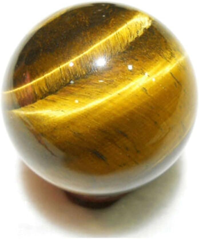Dark Yellow Asian Rare Tiger Eye Quartz Crystal Healing Ball 20-22mm Sphere Beads Health Innovation Safety Stone