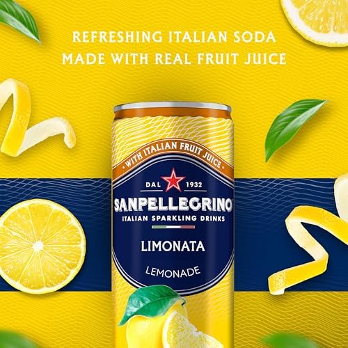 Sanpellegrino Italian Sparkling Drink Limonata, Sparkling Lemon Beverage, 6 Pack Of Cans 66.954 fl oz