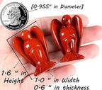 QINJIEJIE Red Jasper Crystal Angel Decor Guardian Angel Statue Hand Carved Stone Figurines Reiki Gemstones Room Home Office Decorations Gifts for Women