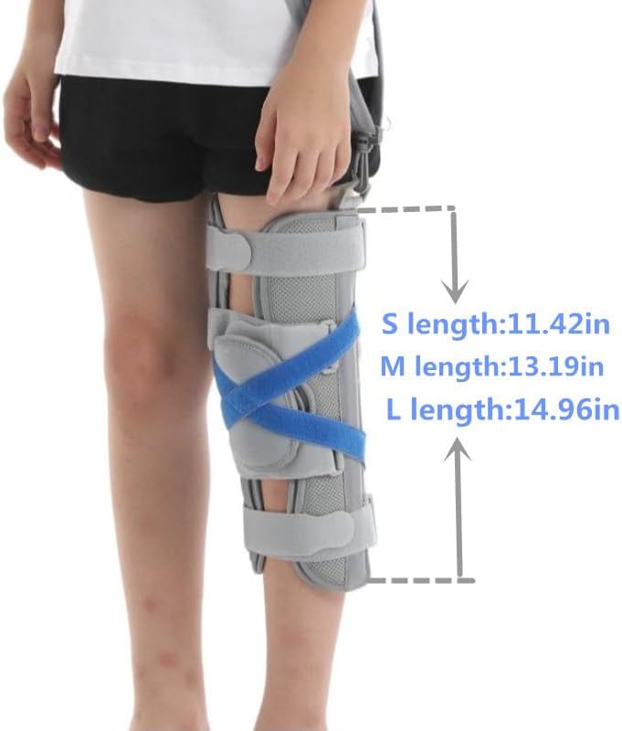 Kids Knee Leg Immobilizer Pediatric Knee Brace Support Child Knee Fixed Splint Leg Fracture Splint Leg Immobilizer/Knee Splint/Knee Brace (M M)