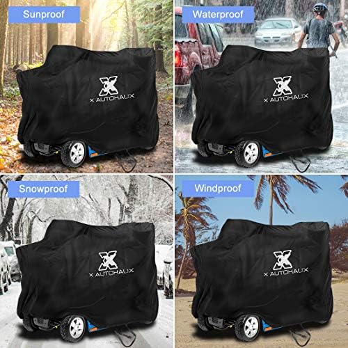 X AUTOHAUX Motorbike Mobility Scooter Cover 210D Oxford Waterproof Snow Rain Sun Protect Cover
