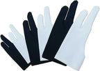 6 Pieces Artist Glove for Drawing Tablet (S M L), Two-Finger Tablet Drawing Gloves, Digital Artist Gloves for Graphics Pen Drawing Tablet Monitor Painting-Three Size in One (Black/White)