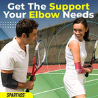 Sparthos Elbow Compression Sleeves (Pair) – Tennis and Golfer's Elbow Support – Elbow Brace for Men and Women – Made from Innovative Breathable Elastic Blend