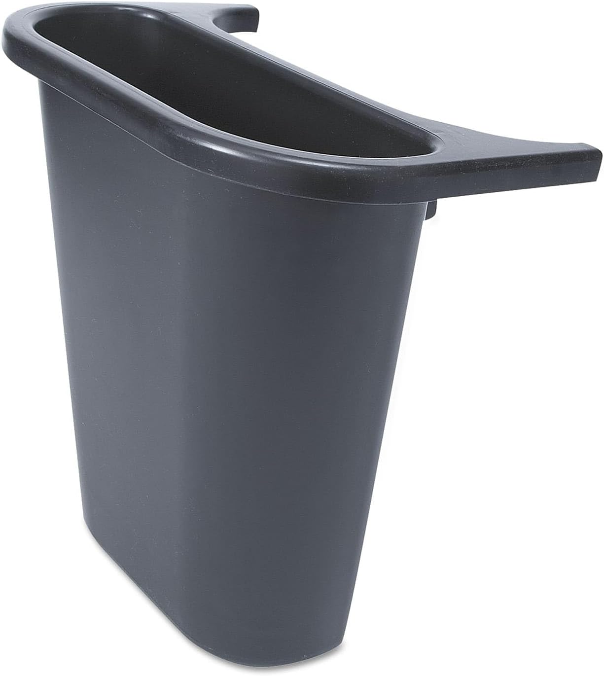 Rubbermaid Commercial Products Plastic Resin Deskside Wastebasket/Recycling Side Saddle Basket, Black, For Home/Office/Under Desk