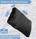 Outdoor Faucet Covers for Cold Winter Outside Insulated Water Hose Bib Sock Protector, Black (2 Pack)